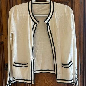Elegant White and Black Women's Jacket